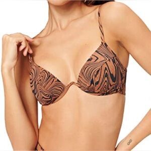 Good American Rust and Black Bikini Top (size 1)